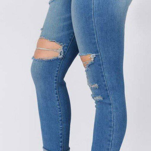 Becca High Waist Roll Up Skinny Jeans (Sizes up to - Picture 3 of 4